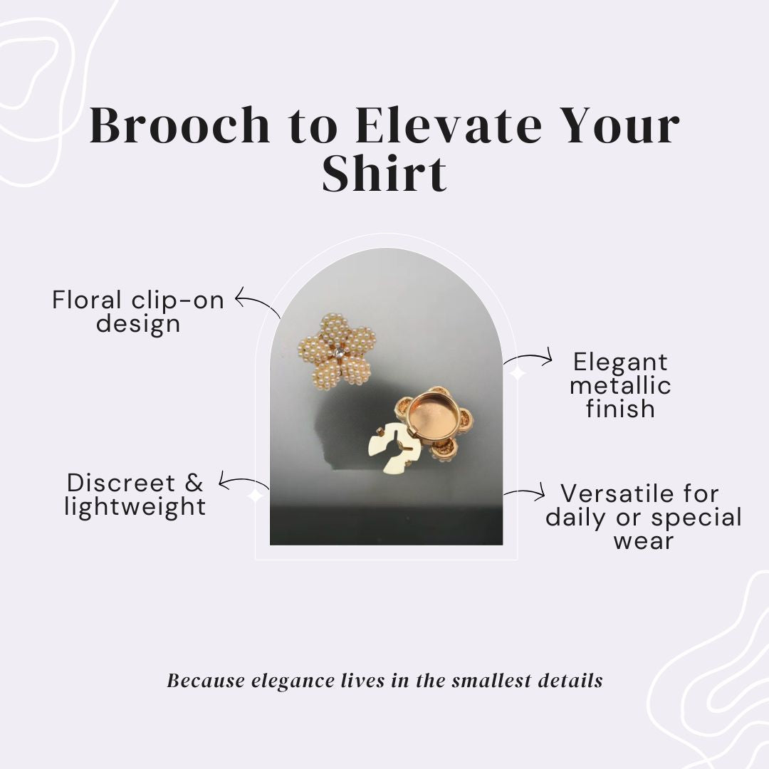 Golden Petal – Floral Brooch to Elevate Your Shirt