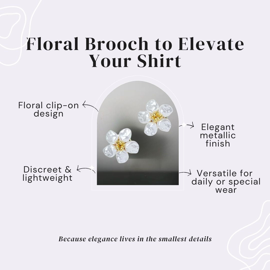 White Pearl – Floral Brooch to Elevate Your Shirt